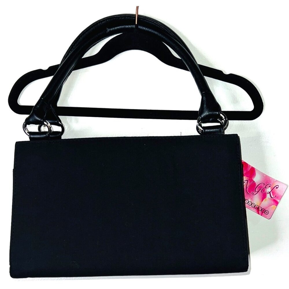Black Handbag With Dual Handles & Removable Strap Angel Collection